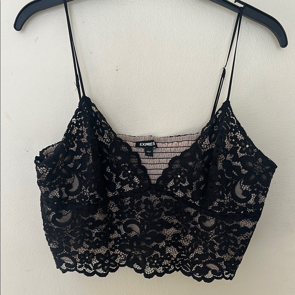 Express Black Lace Spaghetti Strap Top